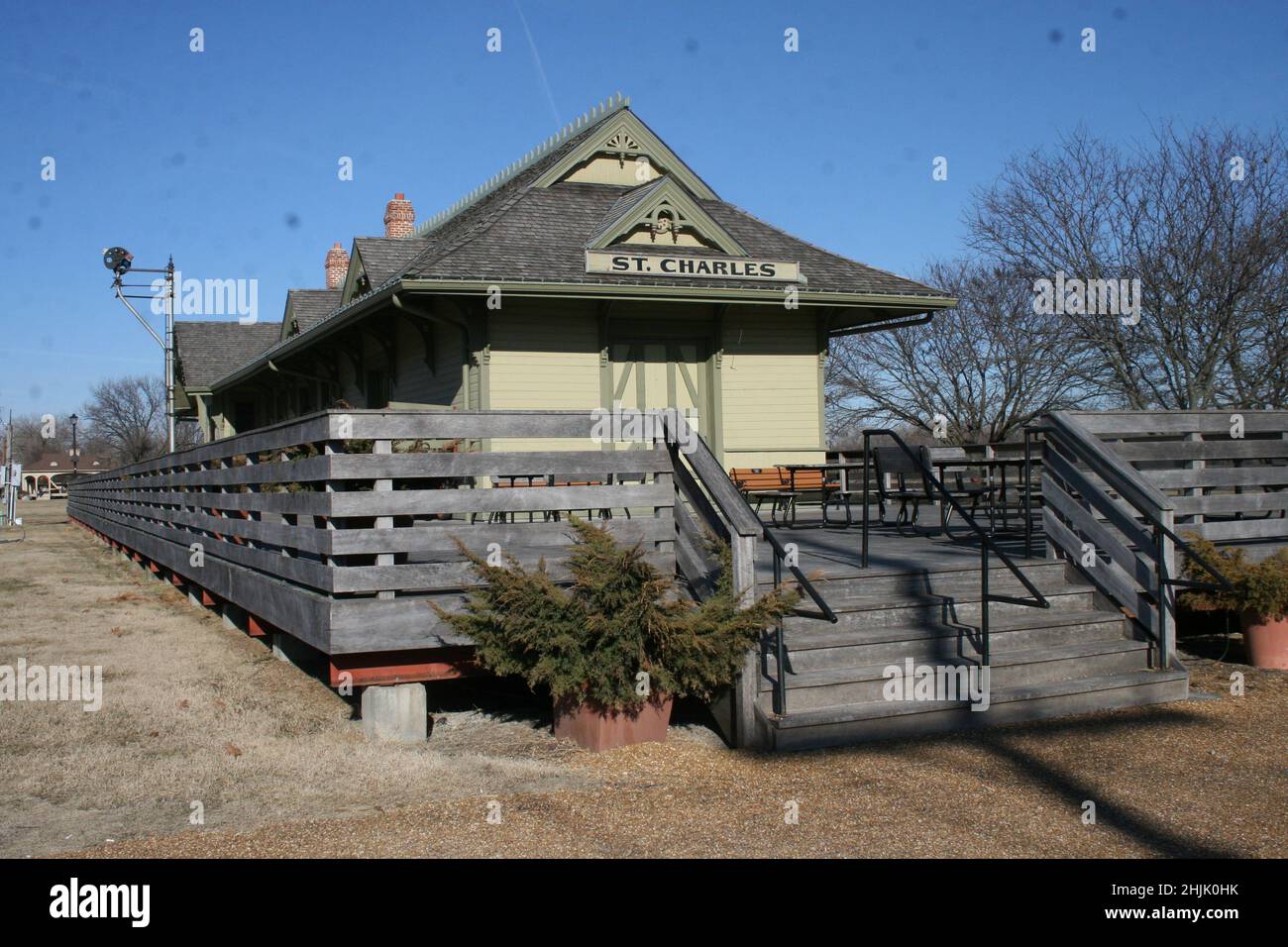 Old St. Charles, Missouri, USA Train Depot Stockfoto