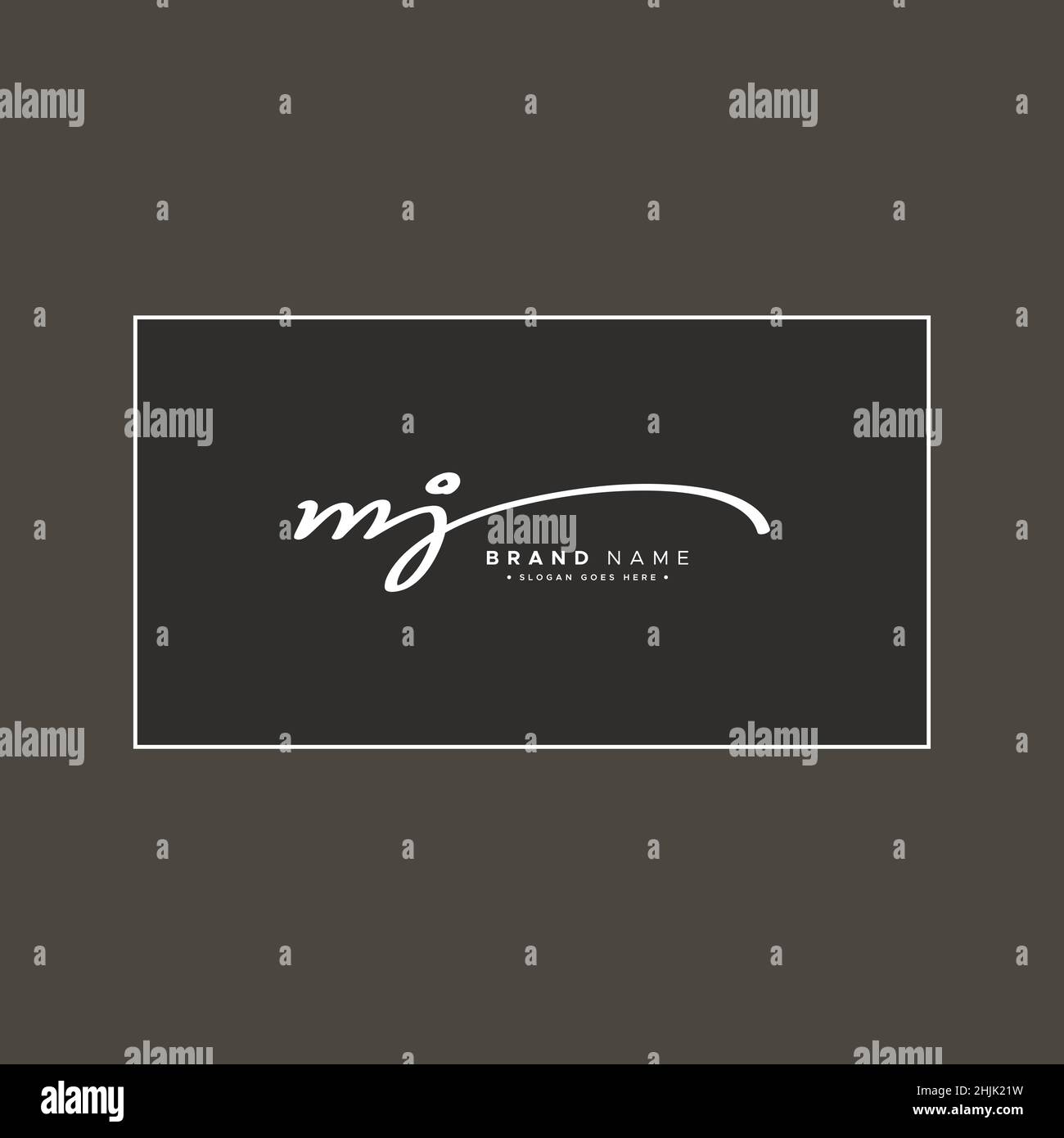 Anfangsbuchstabe MJ Logo - handgeschriebenes Signaturlogo - einfaches Vektorlogo im Signaturstil für Initialen Stock Vektor