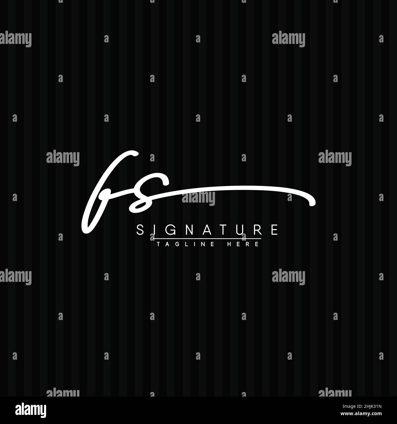 Anfangsbuchstabe FS-Logo - handgezeichnetes Signaturlogo - einfaches Signaturlogo im Handschriftstil für Firmennamen-Initialen Stock Vektor