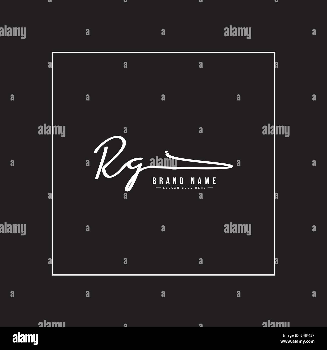 Anfangsbuchstabe RG Logo - handgezeichnetes Signature Style Logo - einfaches Vektor-Logo im Signature Style für Initialen Stock Vektor