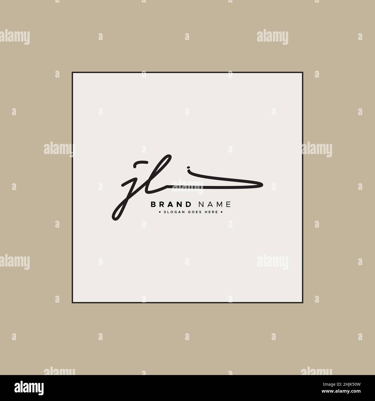 Anfangsbuchstabe JL-Logo - handgeschriebenes Signaturlogo - einfaches Vektorlogo im Signaturstil für Initialen Stock Vektor
