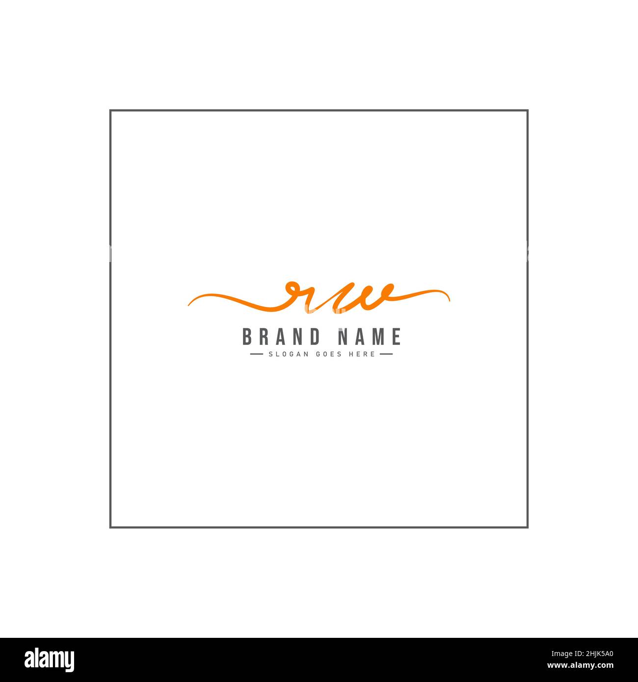 Anfangsbuchstabe RW-Logo - handgeschriebenes Logo im Signaturstil - einfaches Vektorlogo im Signaturstil für Initialen Stock Vektor