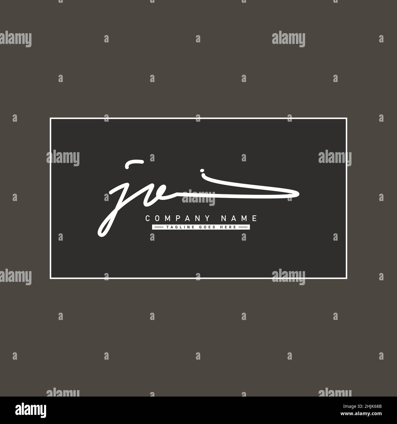 Anfangsbuchstabe JV-Logo - handgeschriebenes Signaturlogo - einfaches Vektorlogo im Signaturstil für Initialen Stock Vektor