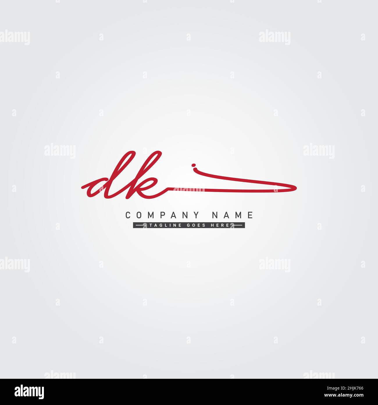 Anfangsbuchstabe DK-Logo - handgeschriebenes Signaturlogo - einfaches Vektorlogo im Signaturstil für Initialen Stock Vektor