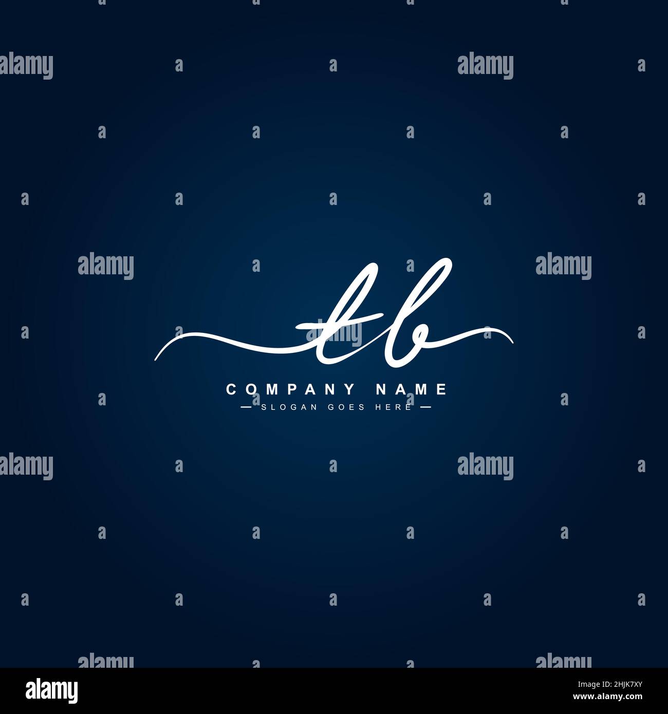 Anfangsbuchstabe TB-Logo - handgeschriebenes Signaturlogo - einfaches Vektorlogo im Signaturstil für Initialen Stock Vektor