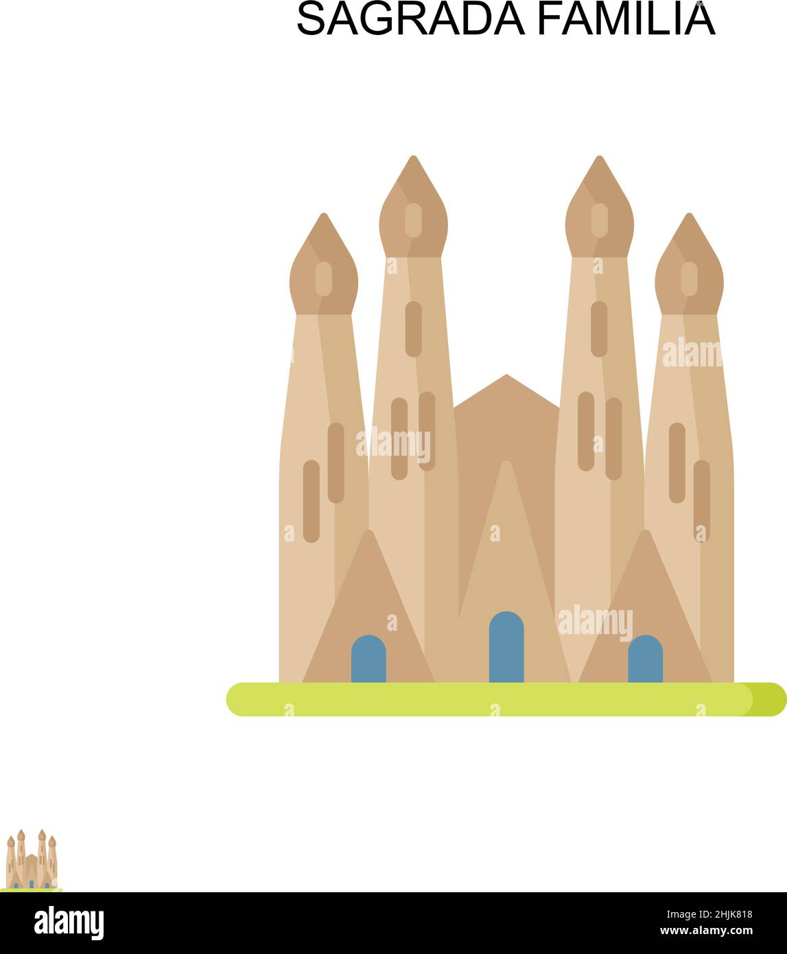 Sagrada familia einfaches Vektor-Symbol. Illustration Symbol Design-Vorlage für Web mobile UI-Element. Stock Vektor