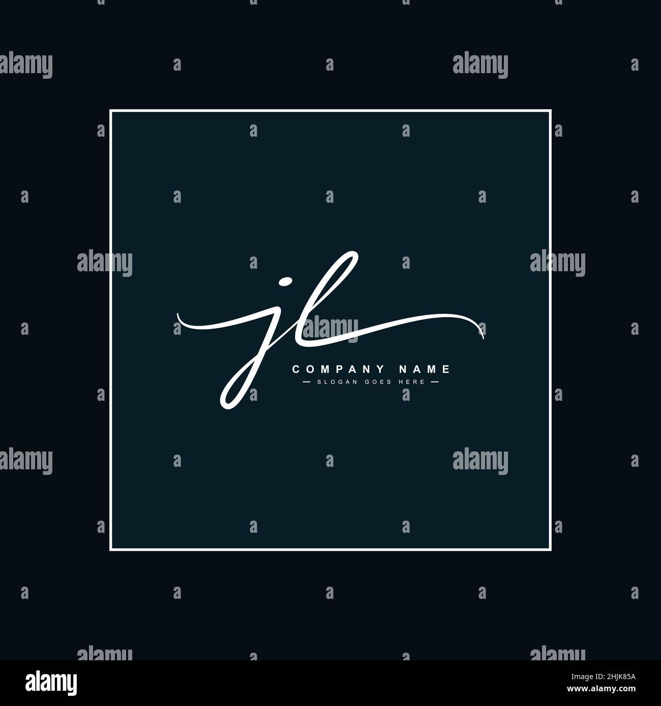 Anfangsbuchstabe JL Logo - handgezeichnetes Signature Style Logo - einfaches Vektor-Logo im Signature Style für Initialen Stock Vektor