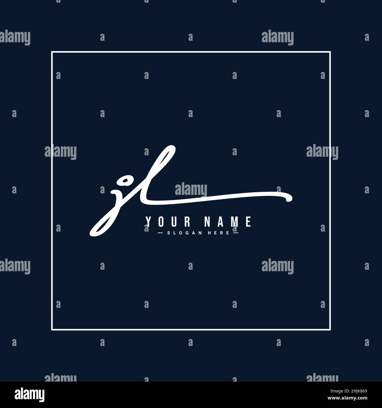 Anfangsbuchstabe JL-Logo - handgeschriebenes Signaturlogo - einfaches Vektorlogo im Signaturstil für Initialen Stock Vektor