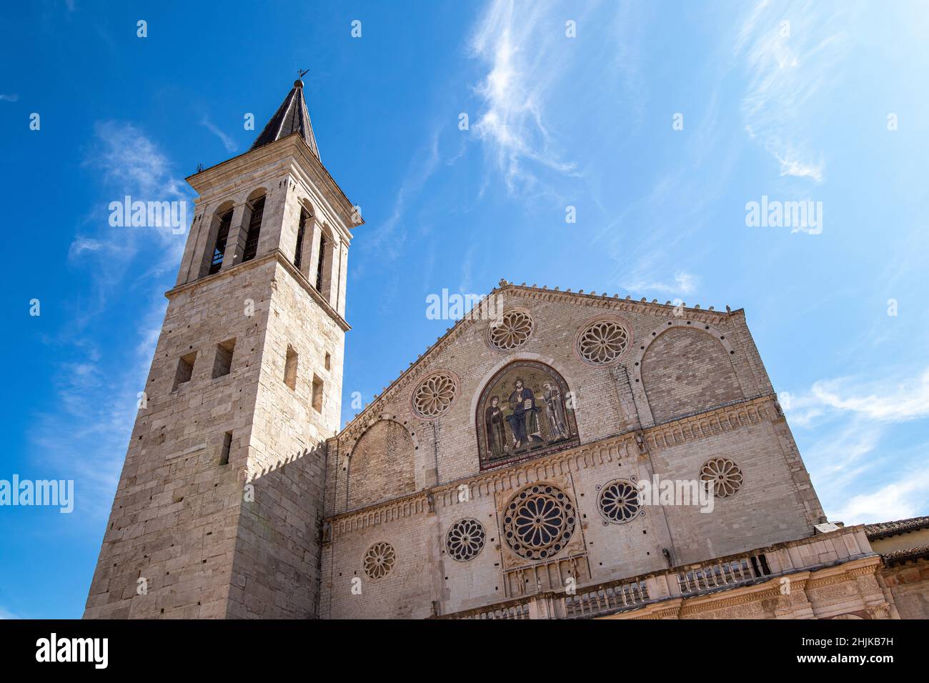 Kathedrale von Spoleto in Umbrien, Italien. Reisen zwischen den kulturellen Wundern Italiens. Stockfoto