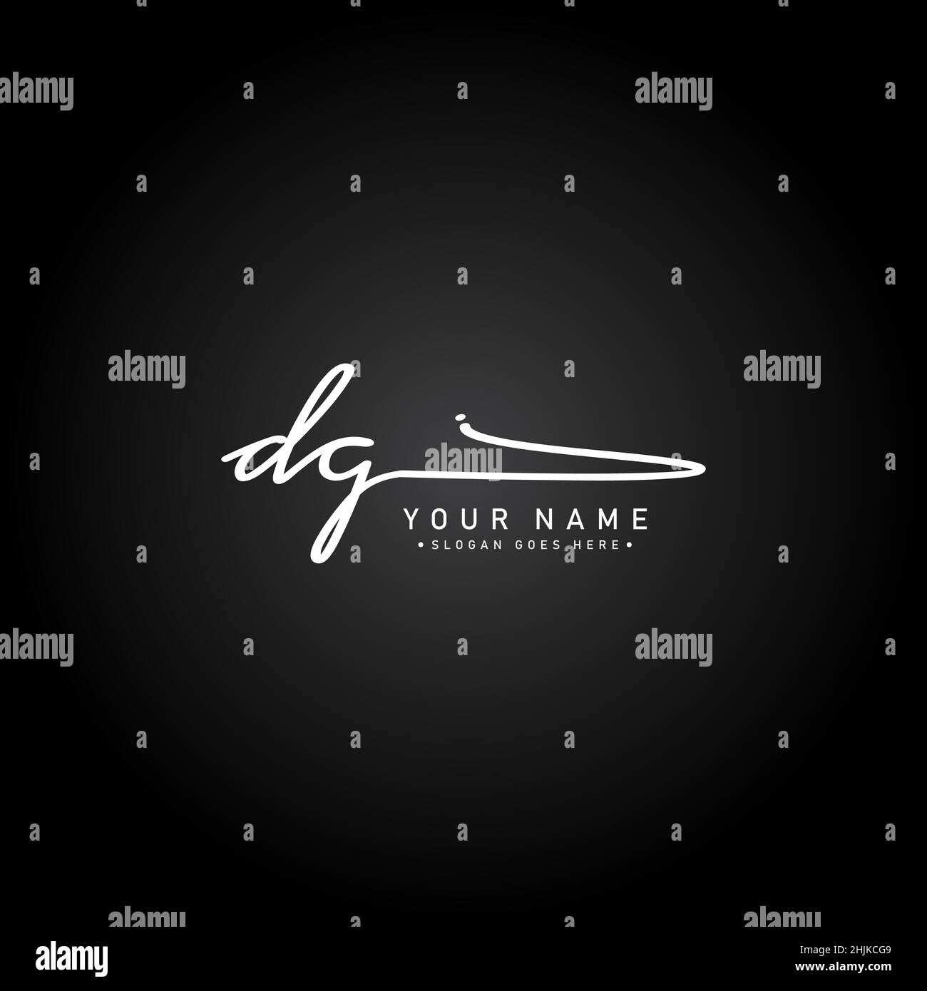 Anfangsbuchstabe DG-Logo - handgezeichnetes Signaturlogo - einfaches Vektorlogo im Signaturstil für Initialen Stock Vektor