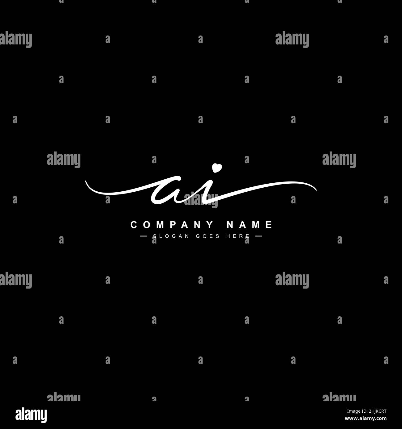 Anfangsbuchstabe AI-Logo - handgeschriebenes Signaturlogo - einfaches Vektorlogo im Signaturstil für Initialen Stock Vektor