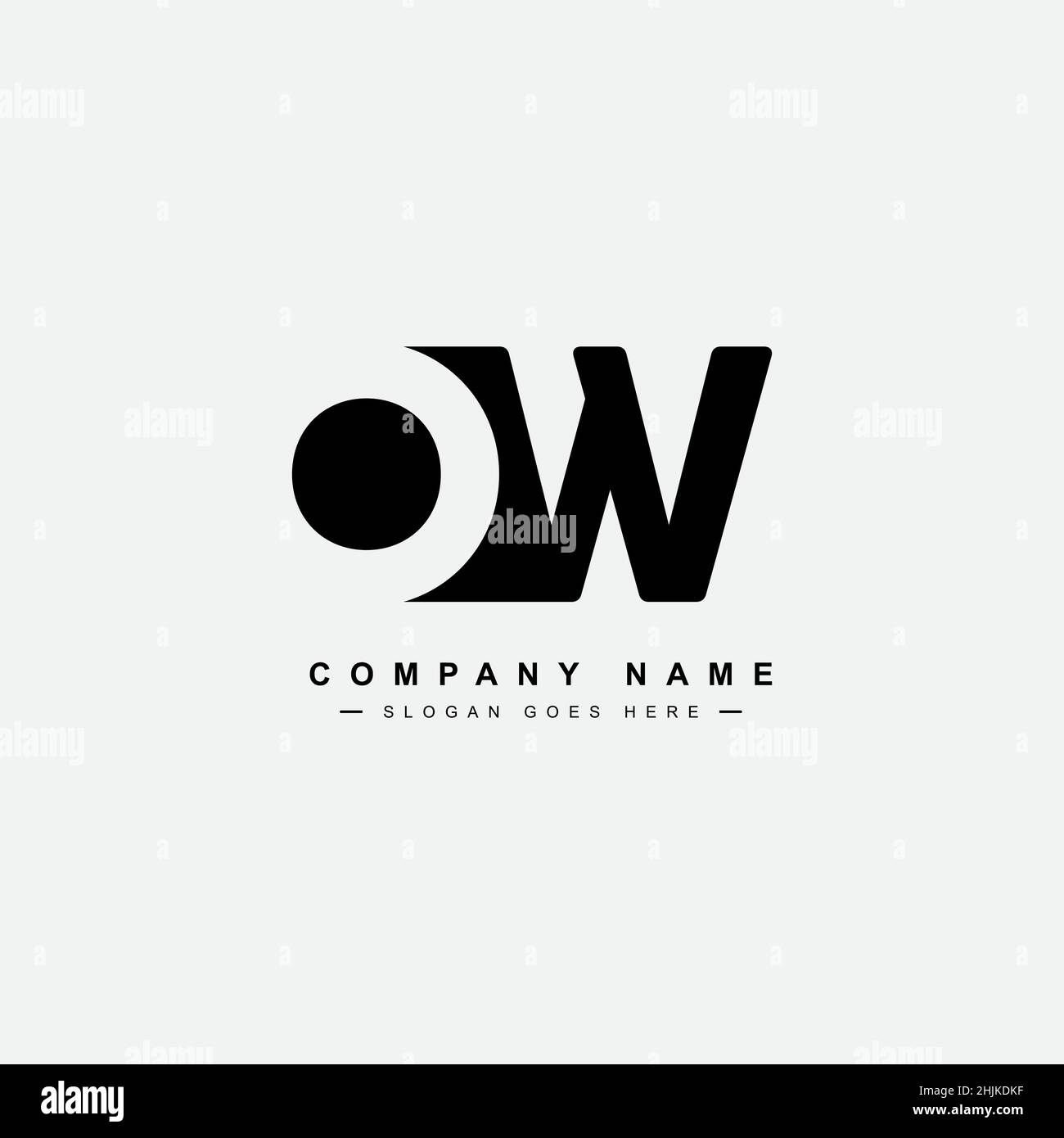 Einfaches Geschäftslogo für Anfangsbuchstaben OW - Alphabet-Logo - Monogramm Vektor-Logo-Vorlage für Firmennamen-Initialen Stock Vektor