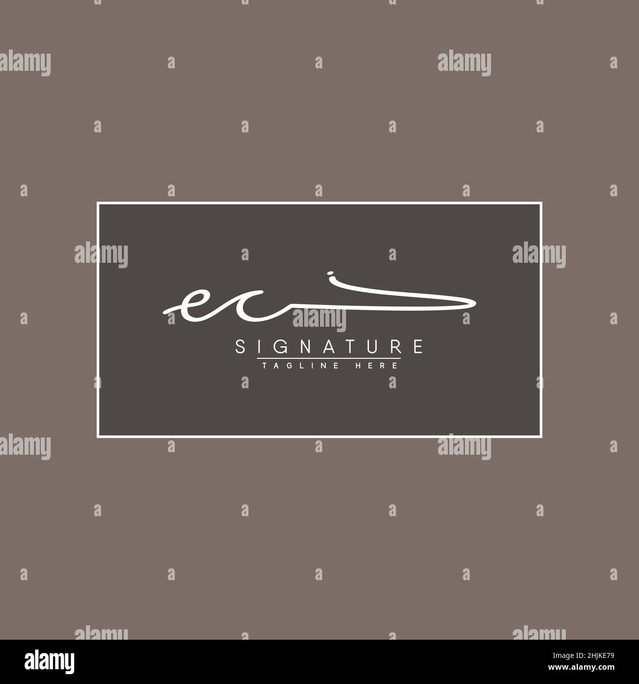 Anfangsbuchstabe EC-Logo - handgeschriebenes Logo im Signaturstil - einfaches Vektorlogo im Signaturstil für Initialen Stock Vektor