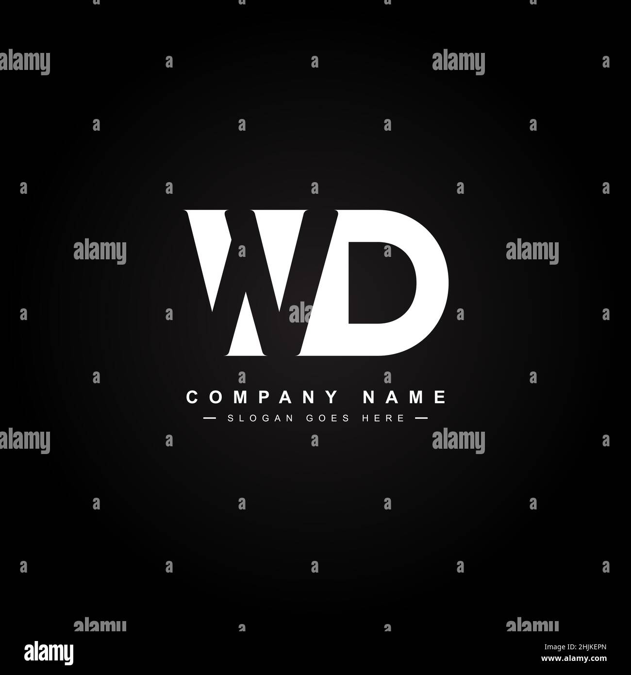 Einfaches Geschäftslogo für den Anfangsbuchstaben WD - Alphabet-Logo - Monogramm-Vektor-Logo-Vorlage für Firmennamen-Initialen Stock Vektor