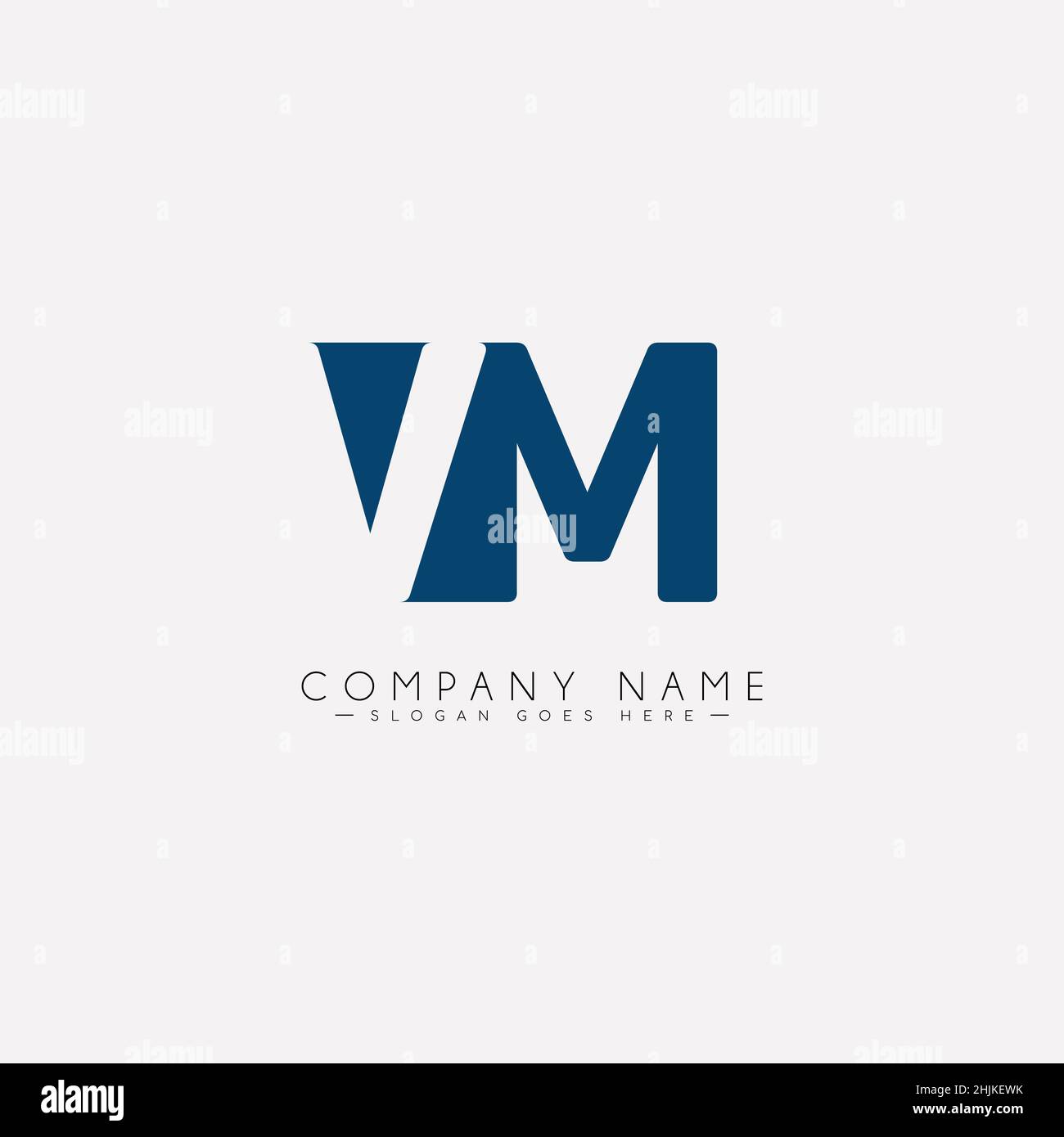 Einfaches Geschäftslogo für den Anfangsbuchstaben VM - Alphabet-Logo - Monogramm-Vektor-Logo-Vorlage für Firmennamen-Initialen Stock Vektor
