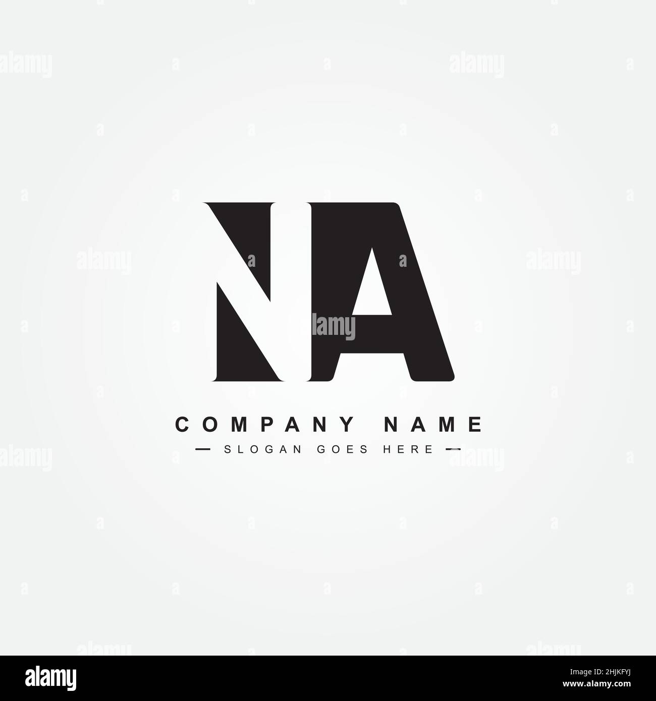Einfaches Geschäftslogo für den Anfangsbuchstaben NA - Alphabet-Logo - Monogramm-Vektor-Logo-Vorlage für Firmennamen-Initialen Stock Vektor