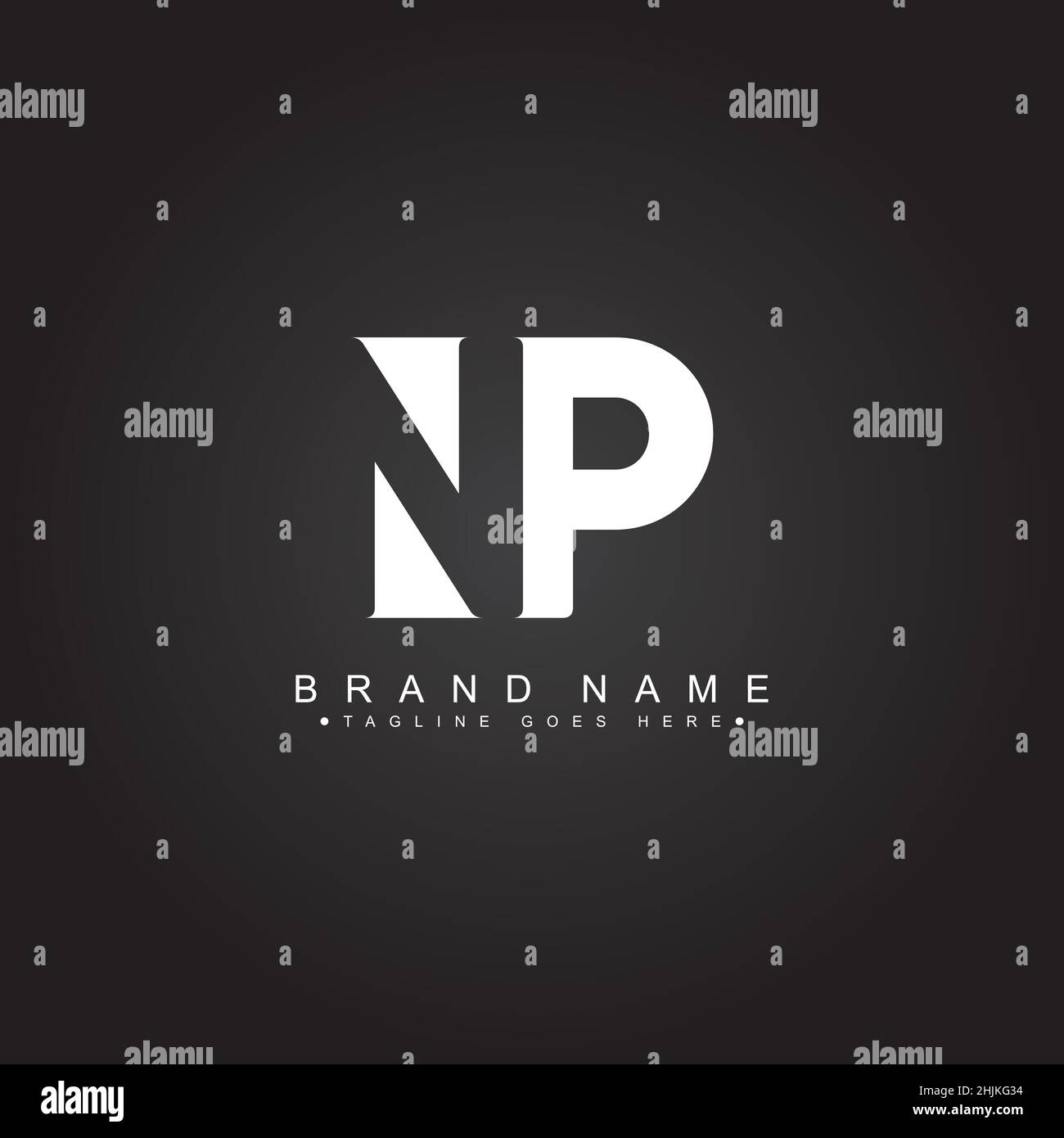 Anfangsbuchstabe NP-Logo - einfaches Geschäftslogo für Alphabet N und P - Monogramm-Vektor-Logovorlage für Firmennamen-Initialen Stock Vektor