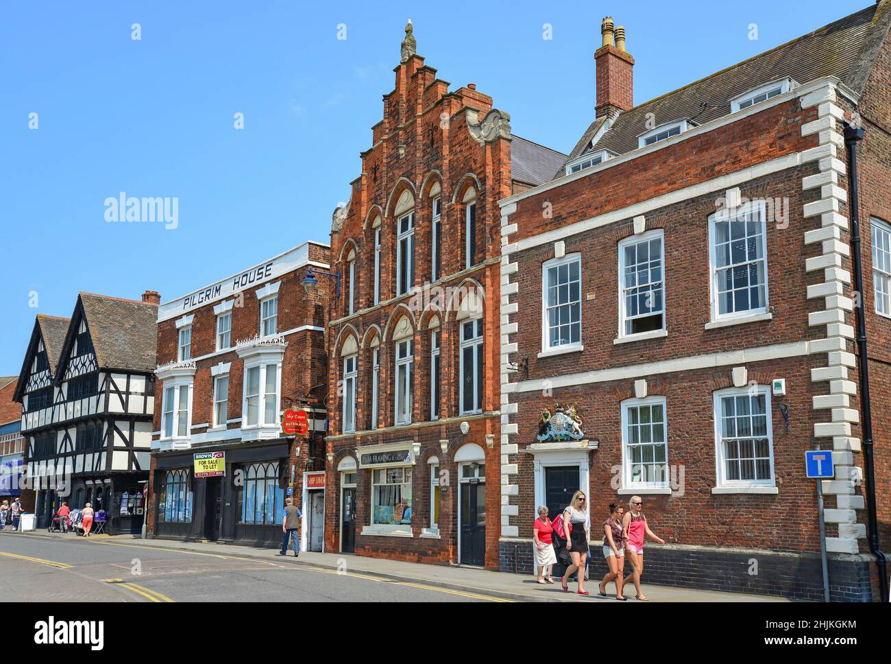 Altbauten, South Square, Boston, Lincolnshire, England, Vereinigtes Königreich Stockfoto