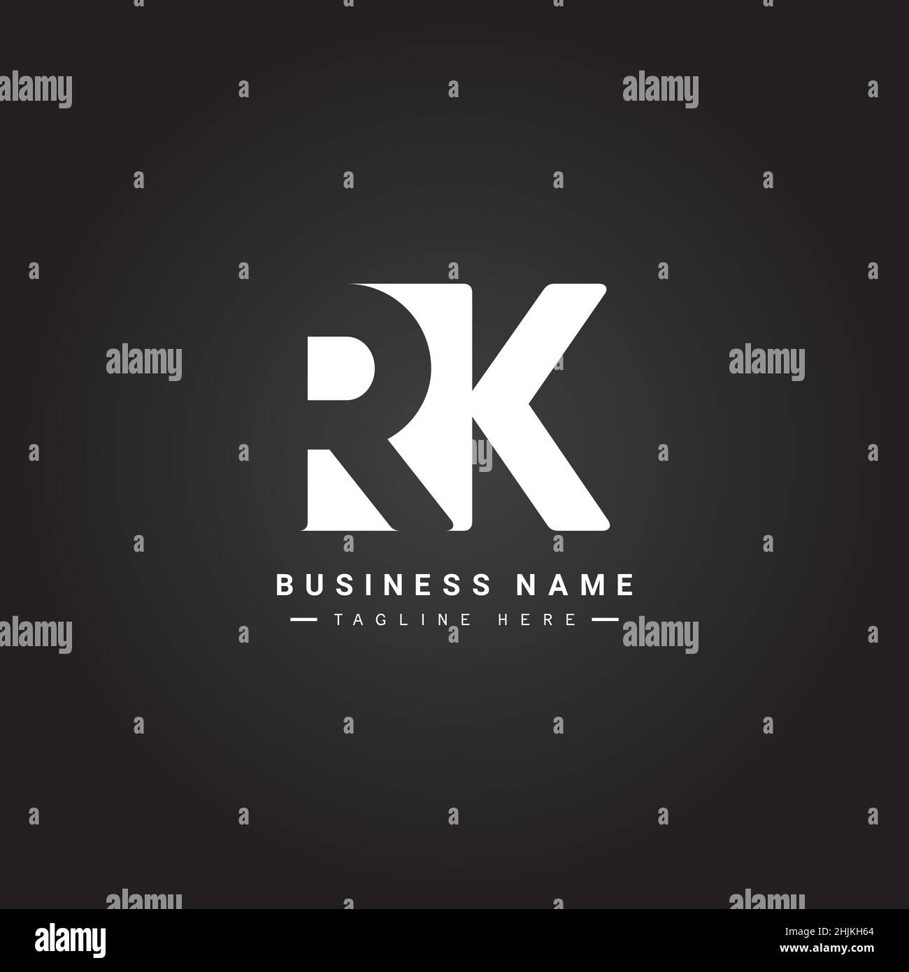 Anfangsbuchstabe RK-Logo - Minimales Business-Logo für Alphabet R und K - Monogramm-Vektor-Logo-Vorlage für Firmennamen-Initialen Stock Vektor