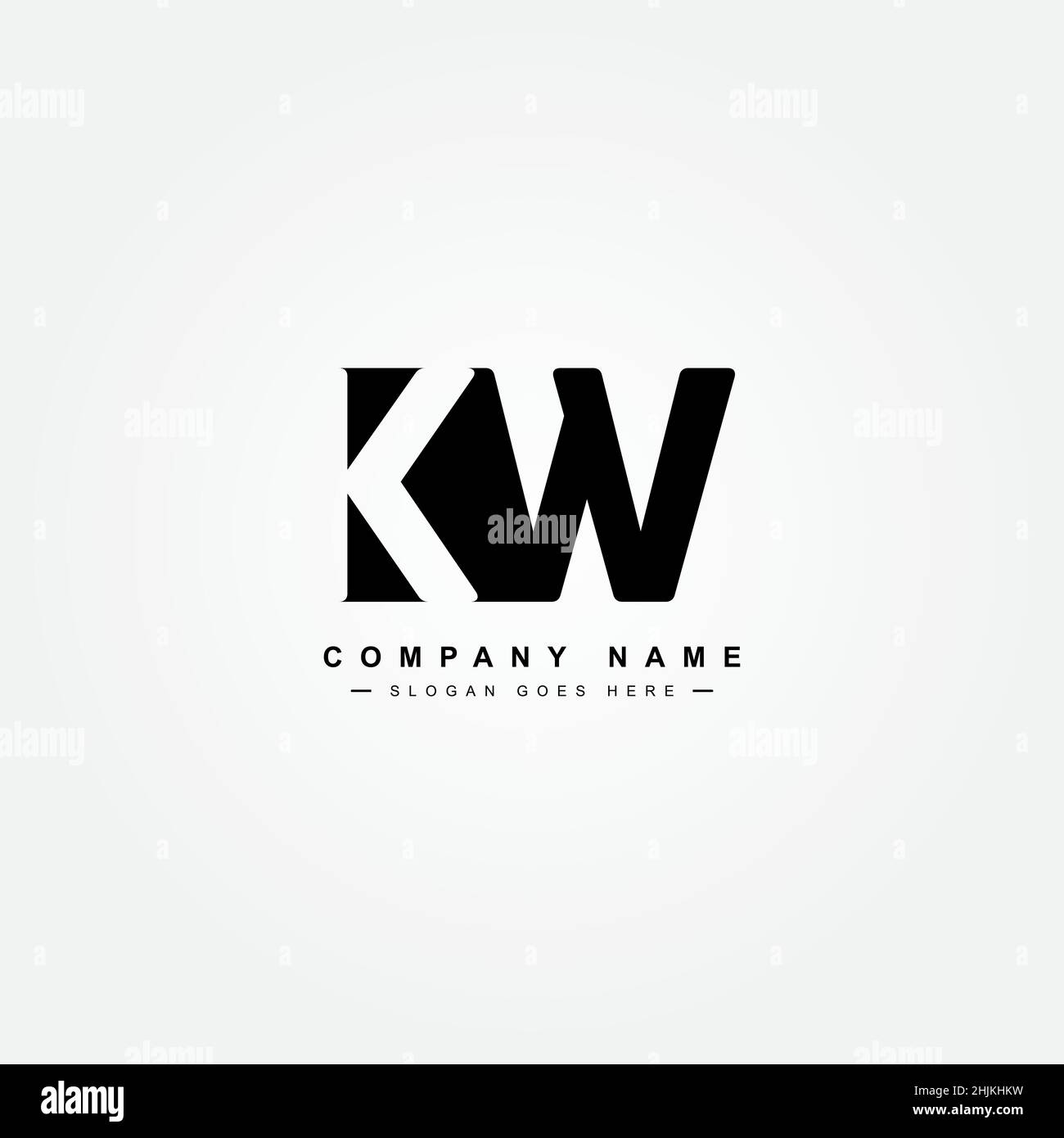 Anfangsbuchstabe KW Logo - Minimales Business-Logo für Alphabet K und W - Monogramm-Vektor-Logo-Vorlage für Firmennamen-Initialen Stock Vektor