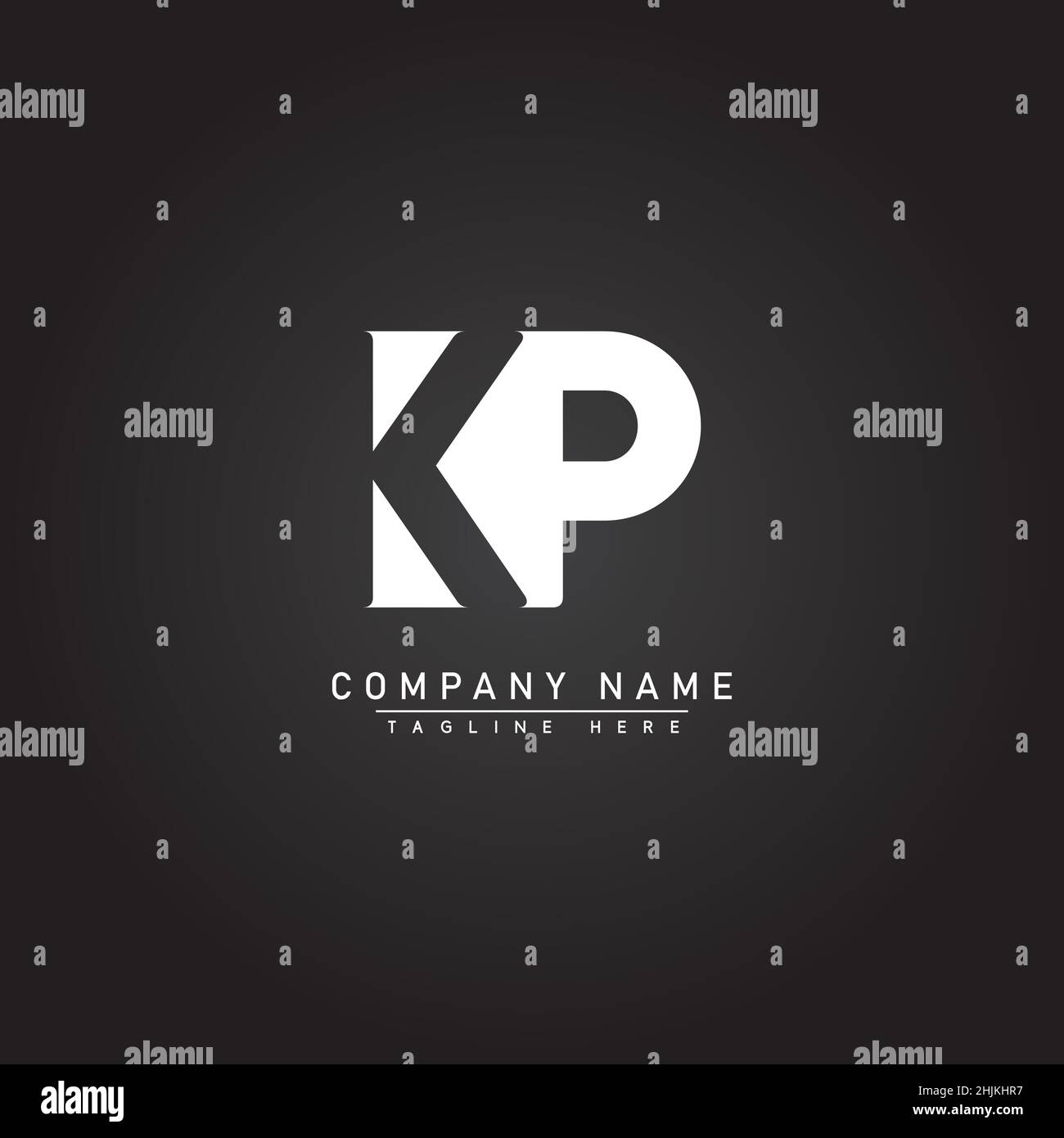 Anfangsbuchstabe KP-Logo - Minimales Business-Logo für Alphabet K und P - Monogramm-Vektor-Logo-Vorlage für Firmennamen-Initialen Stock Vektor