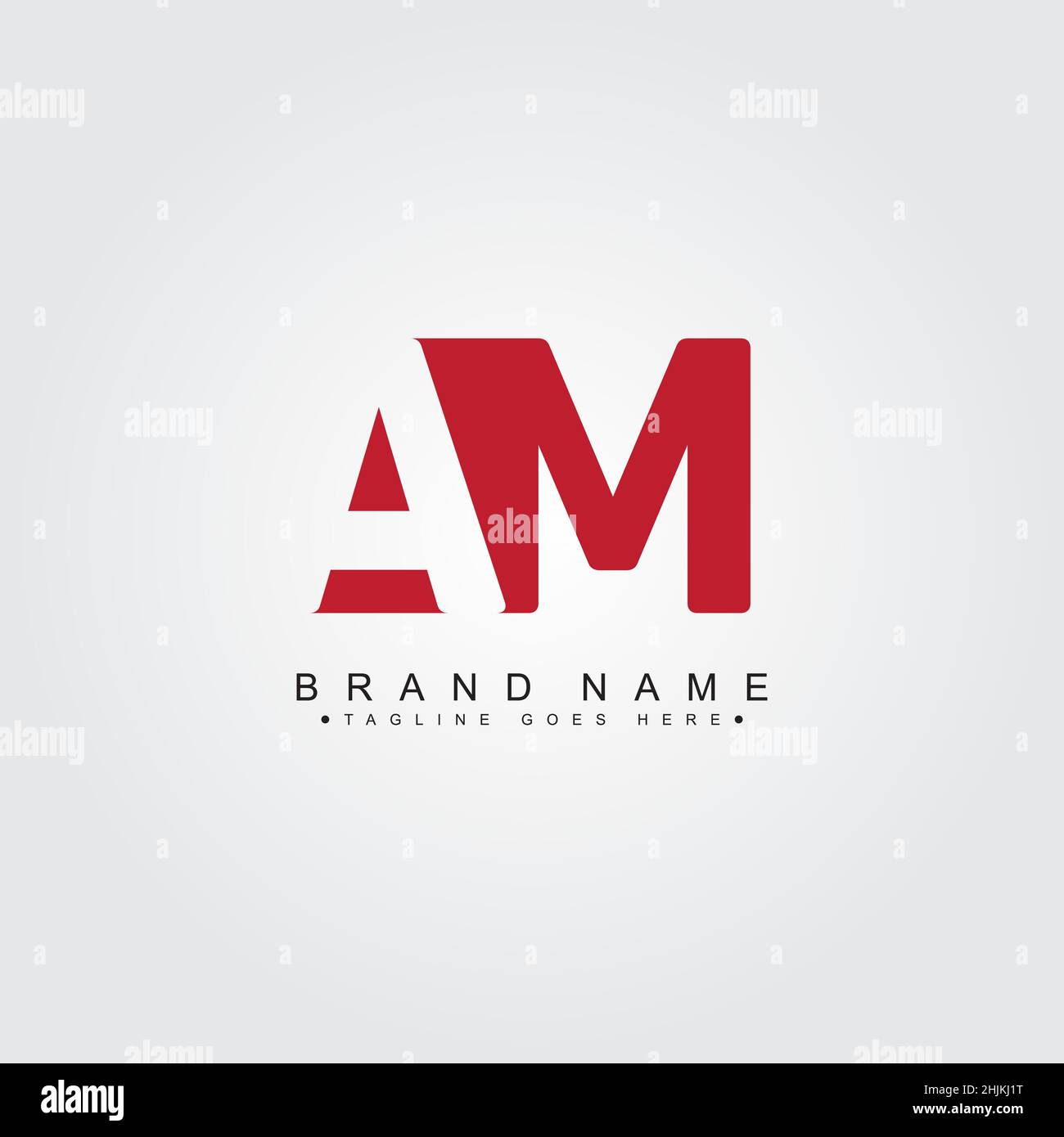 Einfaches Business-Logo für den Anfangsbuchstaben AM - Alphabet-Logo - Monogramm-Vektor-Logo-Vorlage für Firmennamen-Initialen Stock Vektor