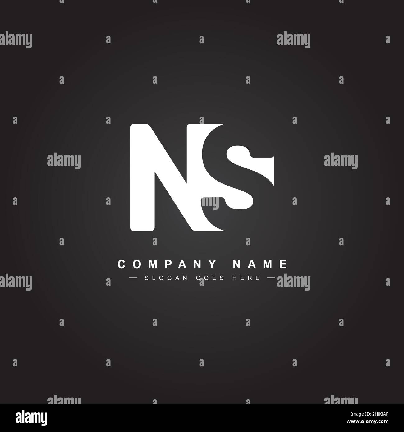 Einfaches Business-Logo für Anfangsbuchstaben NS - Alphabet-Logo - Monogramm-Vektor-Logo-Vorlage für Firmennamen-Initialen Stock Vektor