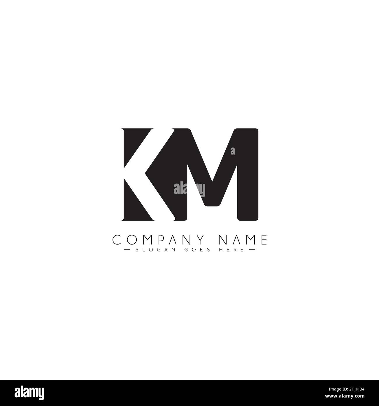 Anfangsbuchstabe KM-Logo - Minimales Business-Logo für Alphabet K und M - Monogramm-Vektor-Logo-Vorlage für Firmennamen-Initialen Stock Vektor