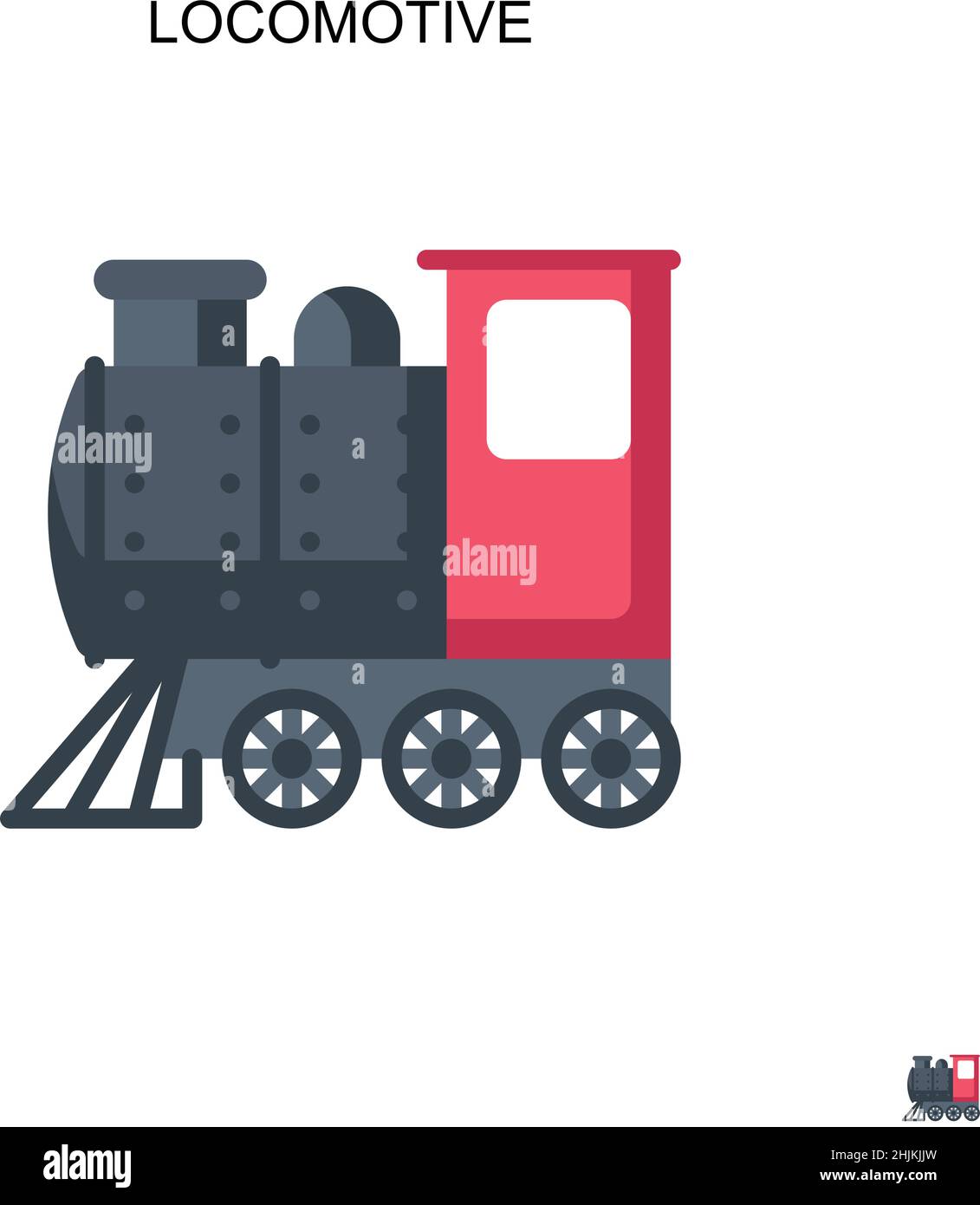 Einfaches Vektor-Symbol der Lokomotive. Illustration Symbol Design-Vorlage für Web mobile UI-Element. Stock Vektor