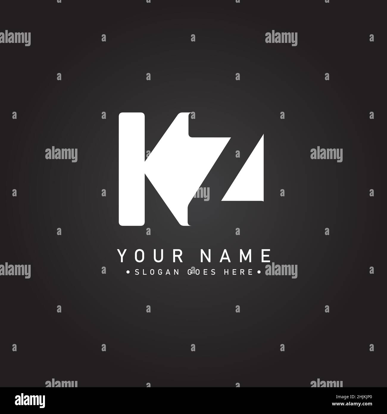 Minimal Business Logo für Alphabet KZ - Anfangsbuchstabe K und Z Logo - Monogramm Vektor Logo Vorlage für Firmennamen Initialen Stock Vektor