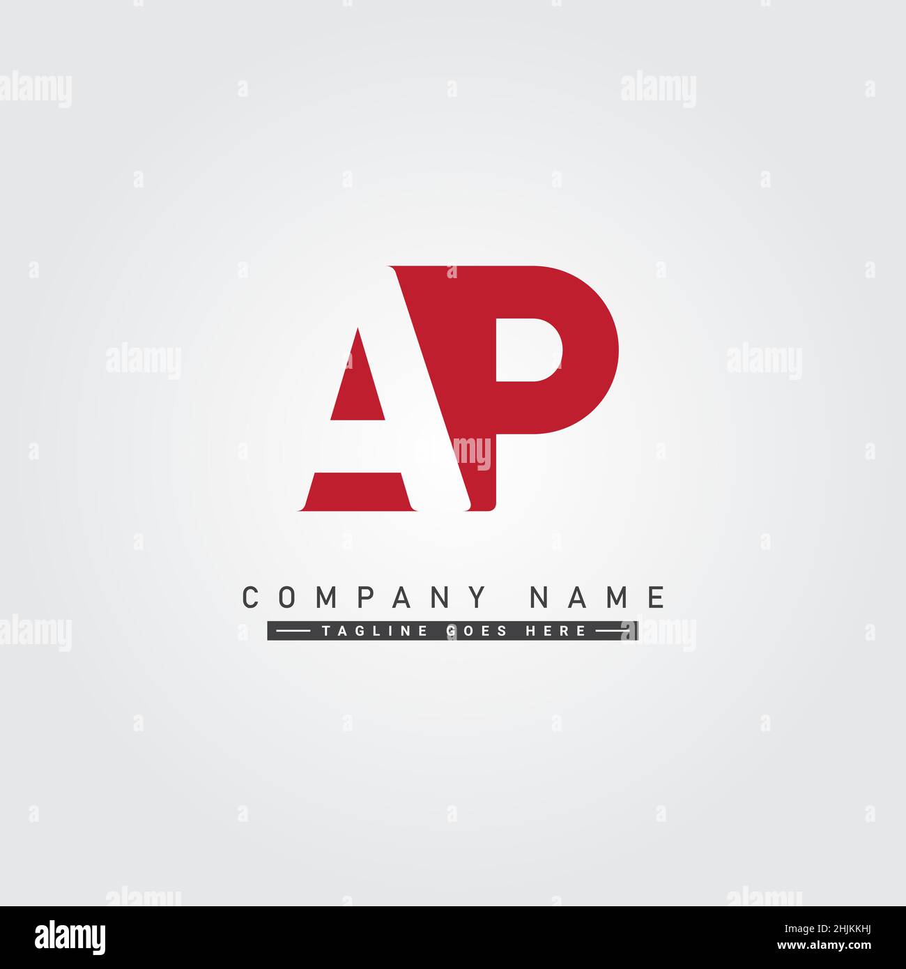 Anfangsbuchstabe AP-Logo - einfaches Geschäftslogo für Alphabet A und P - Monogramm-Vektor-Logovorlage für Firmennamen-Initialen Stock Vektor