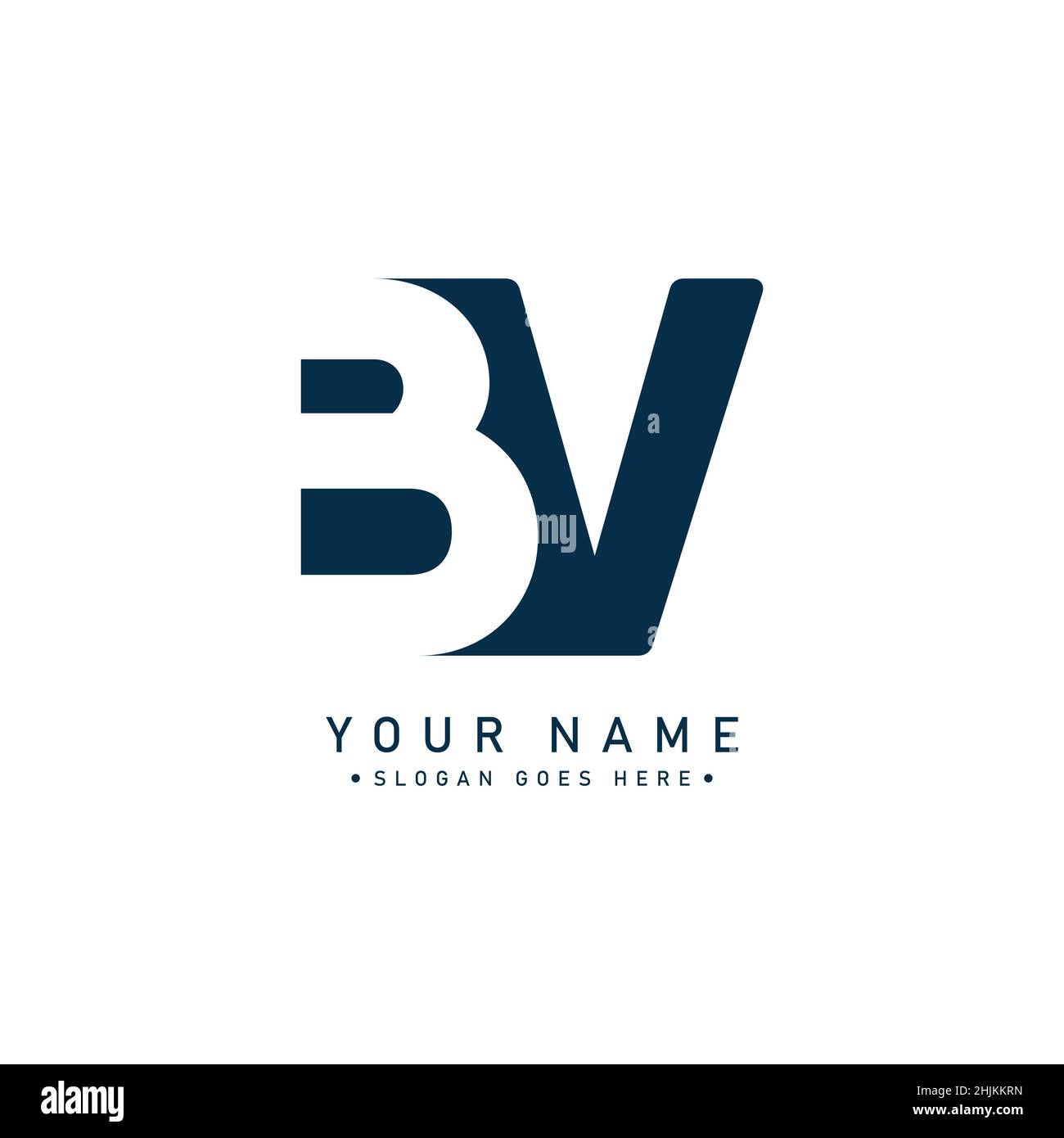 Einfaches Business-Logo für Anfangsbuchstaben BV - Alphabet-Logo - Monogramm-Vektor-Logo-Vorlage für Firmennamen-Initialen Stock Vektor