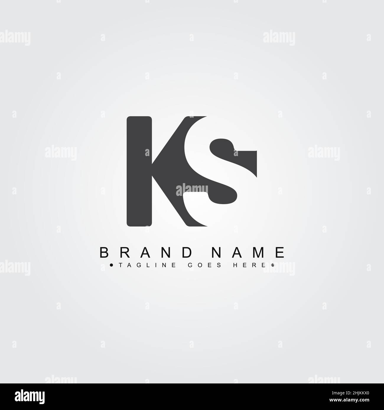 Anfangsbuchstabe KS-Logo - Minimales Geschäftslogo für Alphabet K und S - Monogramm-Vektor-Logovorlage für Firmennamen-Initialen Stock Vektor