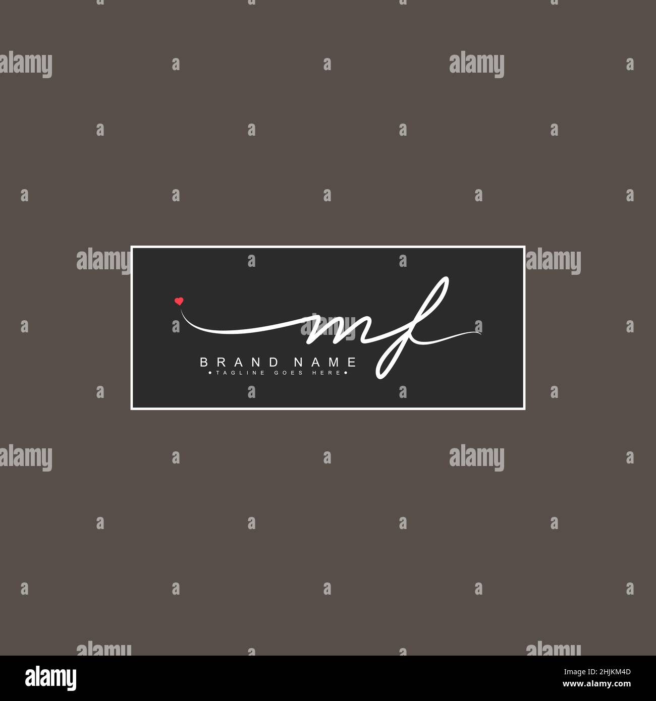 Anfangsbuchstabe MF-Logo - handgeschriebenes Logo im Signaturstil - Minimales Vektorlogo für Initialen im Handschriftstil Stock Vektor