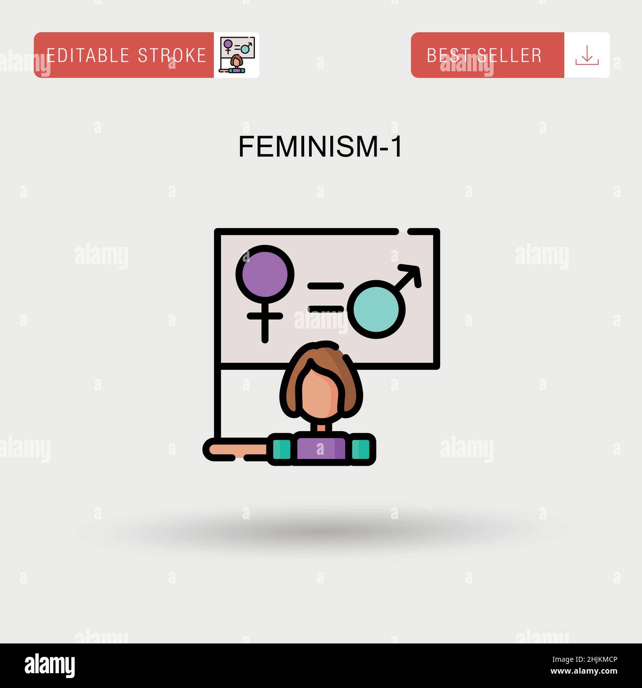 Feminismus-1 einfaches Vektor-Symbol. Stock Vektor
