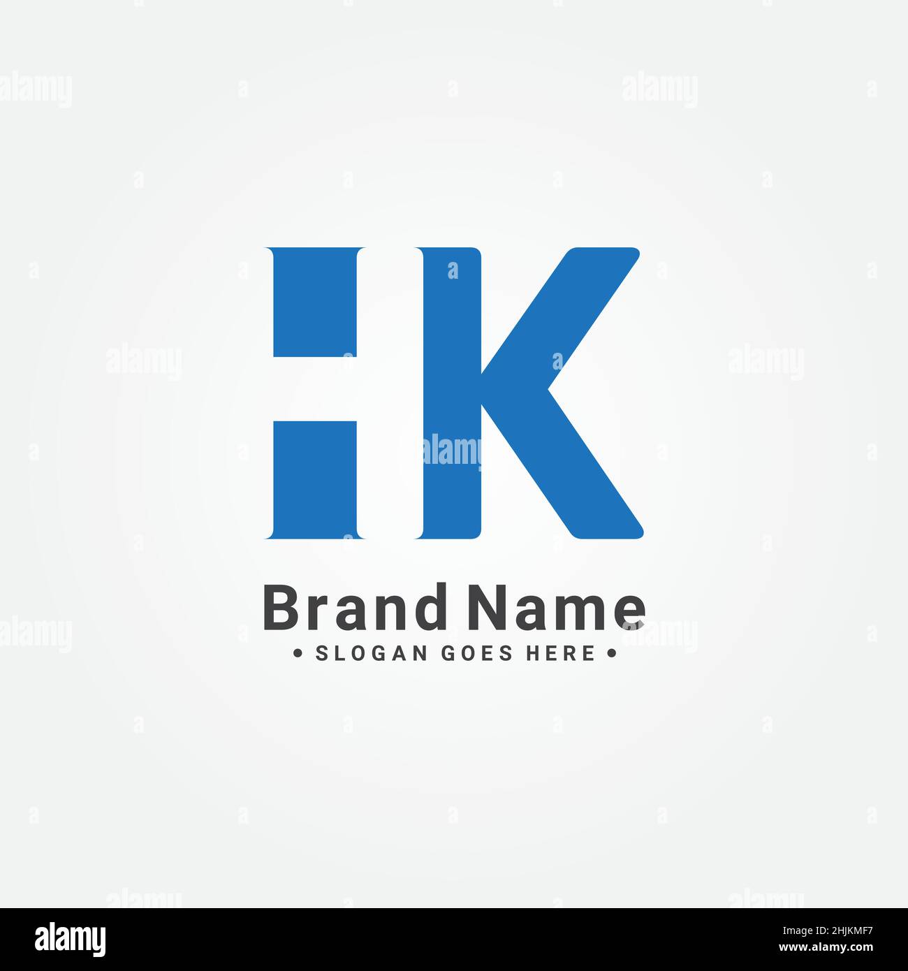 Einfaches Geschäftslogo für den Anfangsbuchstaben HK - Alphabet Logo - Monogramm Vektor-Logo-Vorlage für Firmennamen-Initialen Stock Vektor