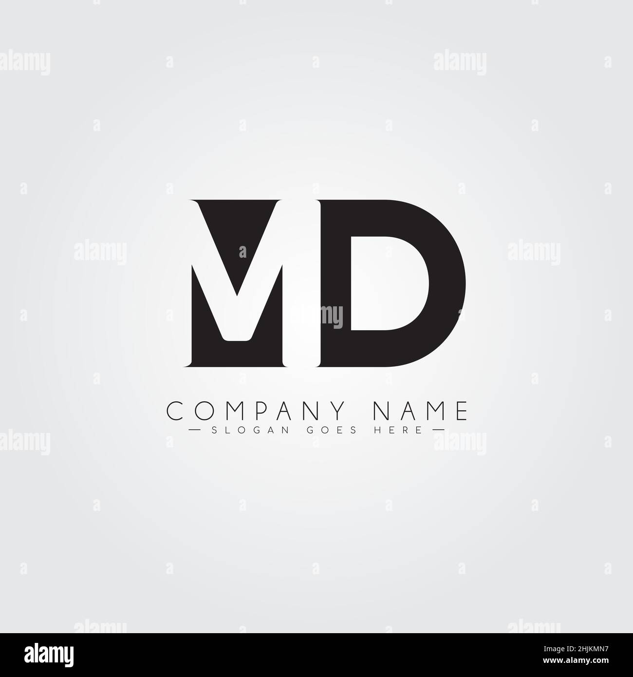 Anfangsbuchstabe MD-Logo - Minimales Business-Logo für Alphabet M und D - Monogramm-Vektor-Logo-Vorlage für Firmennamen-Initialen Stock Vektor