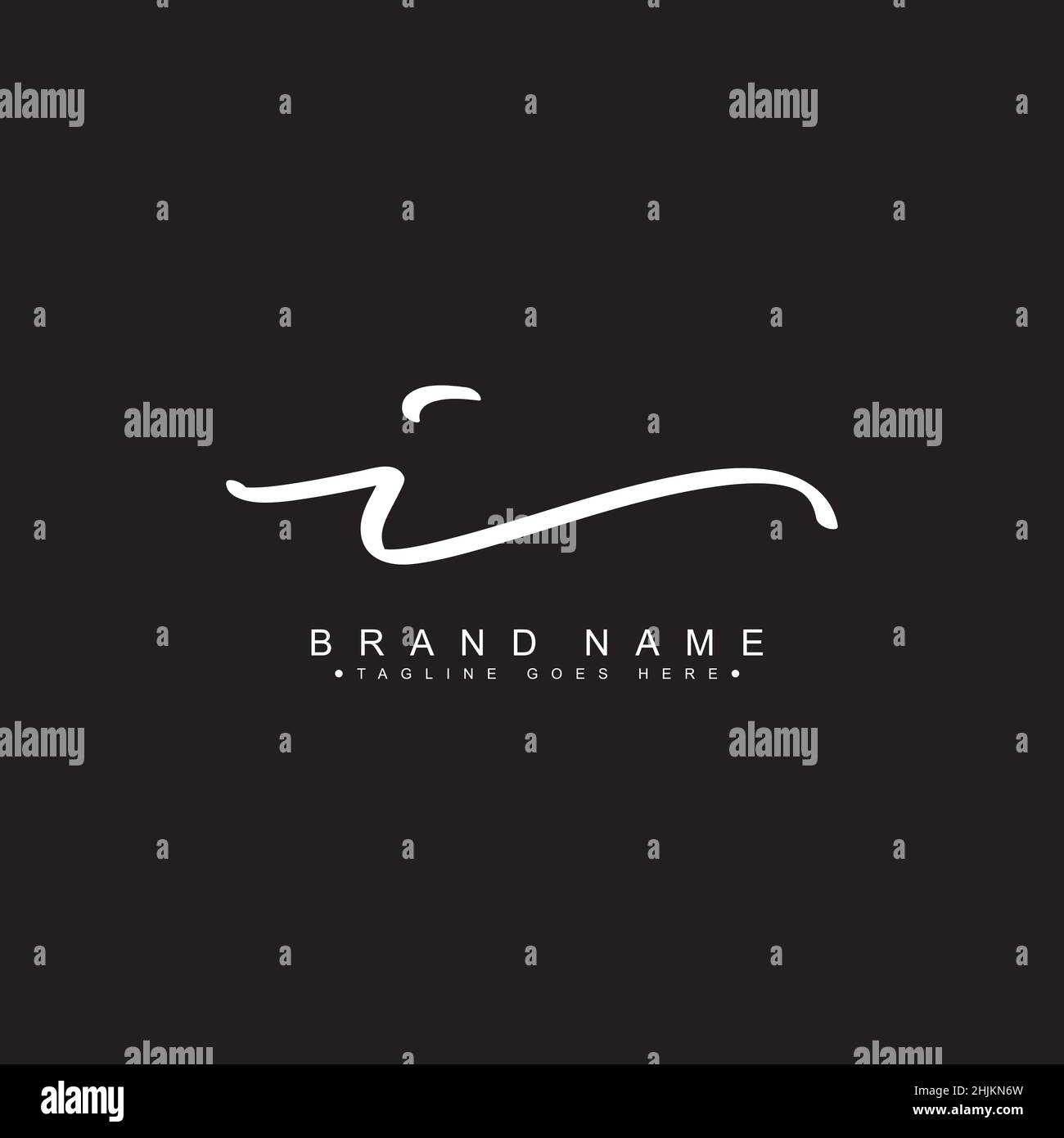 Handgeschriebenes Signaturlogo für den Anfangsbuchstaben I - I Letter Signaturlogo - einfaches Signaturlogo in Handschriftart für den Anfangsbuchstaben des Geschäftsnamens Stock Vektor