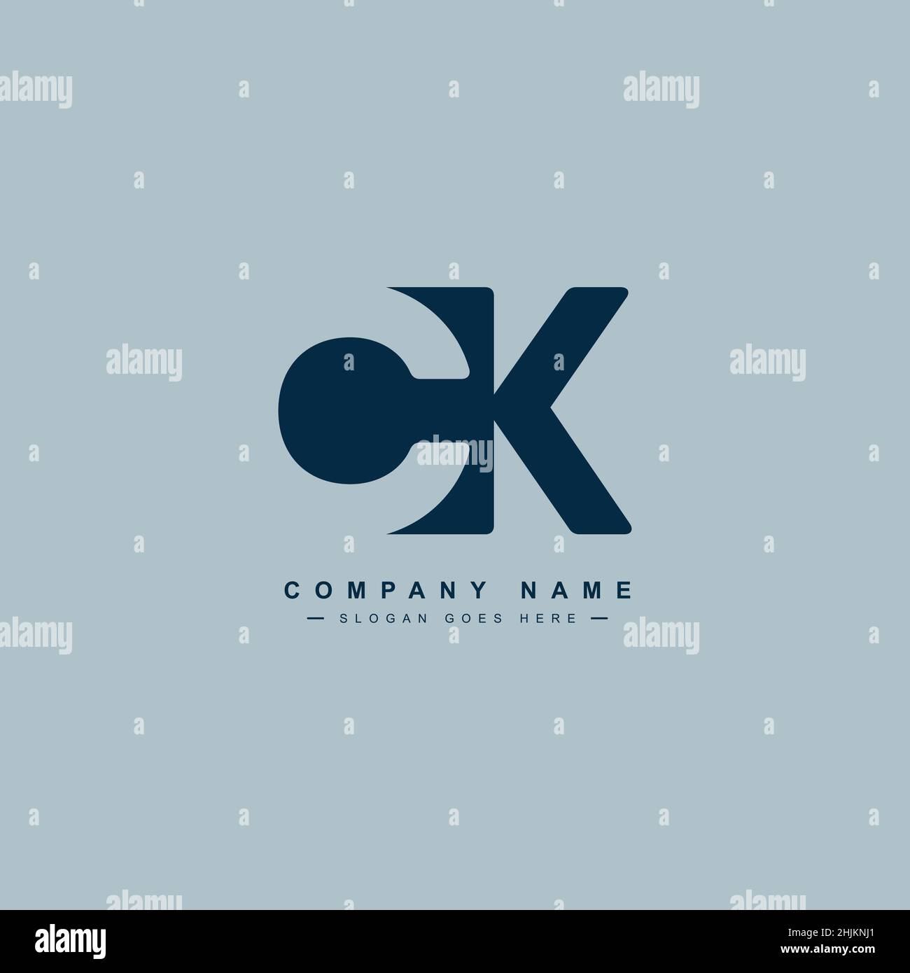 Einfaches Geschäftslogo für den Anfangsbuchstaben CK - Alphabet Logo - Monogramm Vektor-Logo-Vorlage für Firmennamen-Initialen Stock Vektor