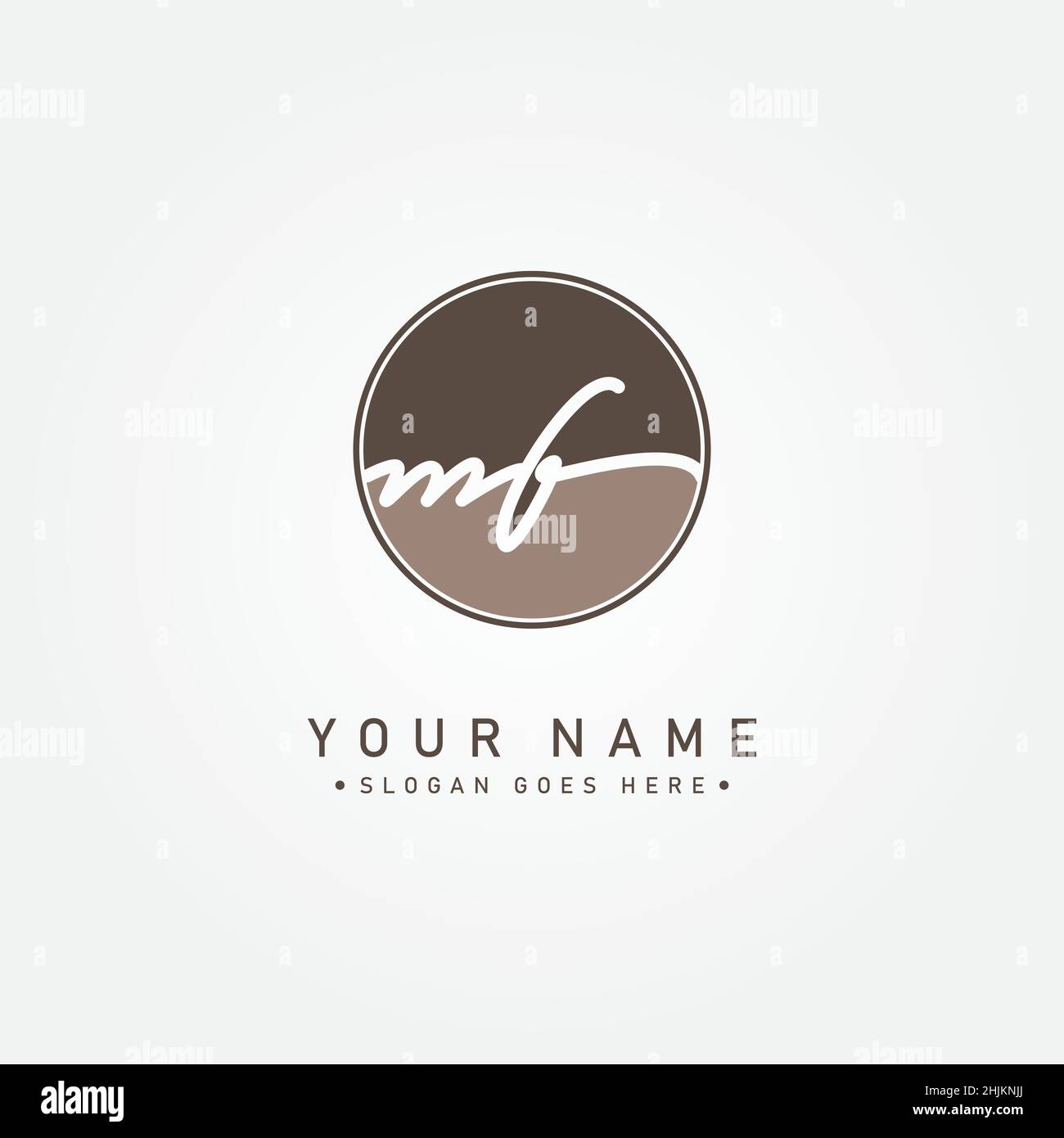 Anfangsbuchstabe MF-Logo - handgeschriebenes Signaturlogo - Minimales Vektorlogo für Initialen im handschriftlichen Stil Stock Vektor