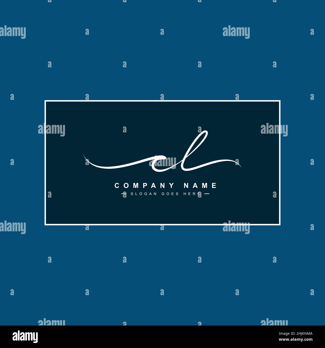 Anfangsbuchstabe CL Logo - handgezeichnetes Signaturlogo - Minimal Vector Logo für Initialen im Handschriftstil Stock Vektor