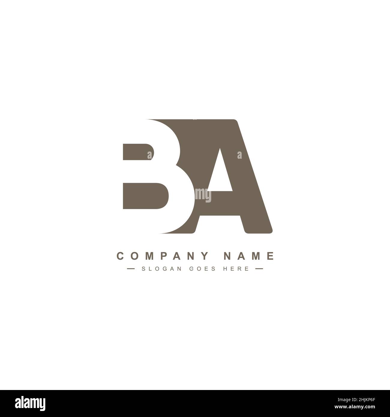 Minimal Business Logo für Alphabet BA - Anfangsbuchstabe B und A Logo - Monogramm Vektor Logo Template für Firmennamen Initialen Stock Vektor