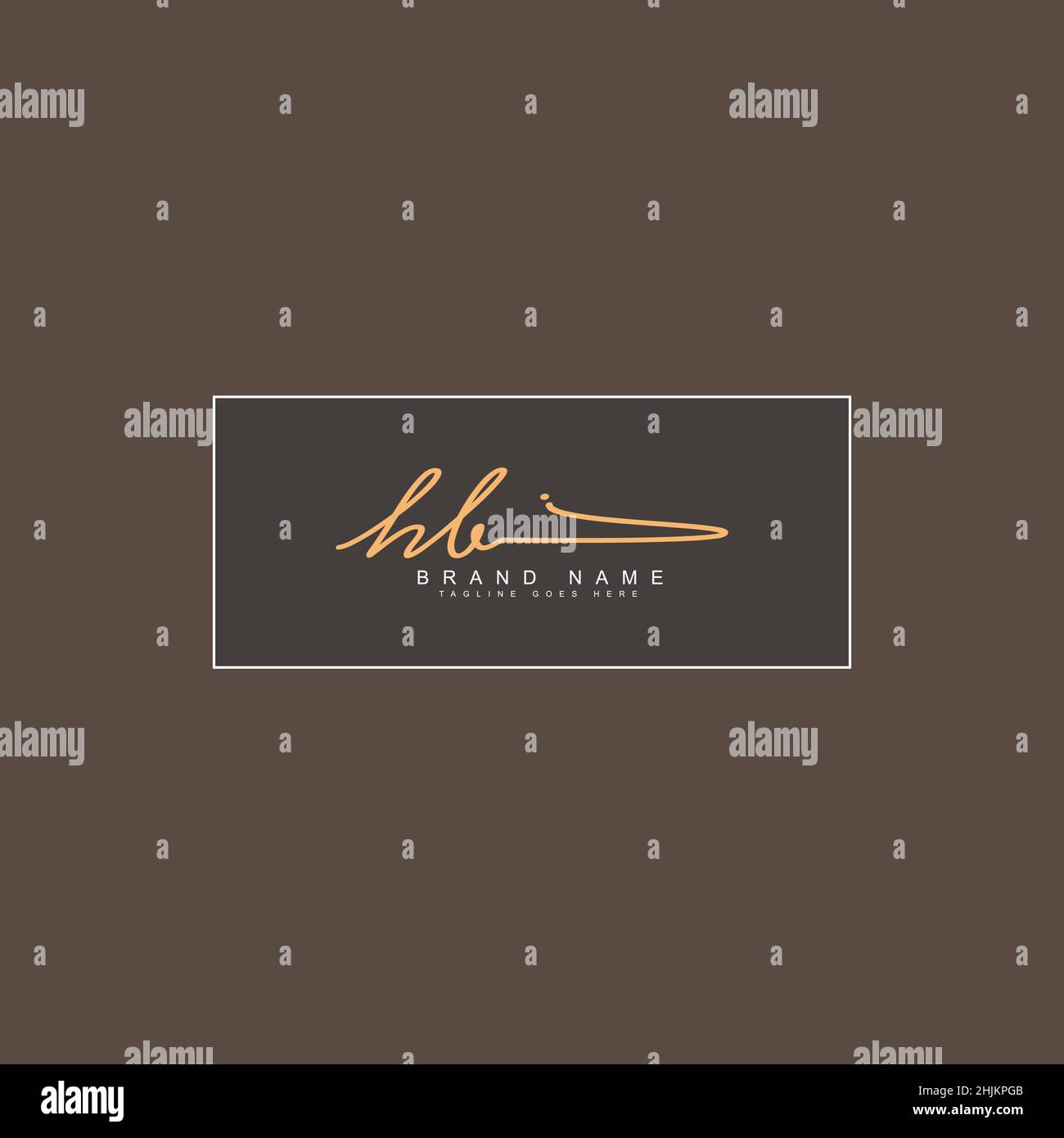 Anfangsbuchstabe HB-Logo - handgezeichnetes Signaturlogo - Minimaler Vektor-Logo für Initialen im Handschriftstil Stock Vektor