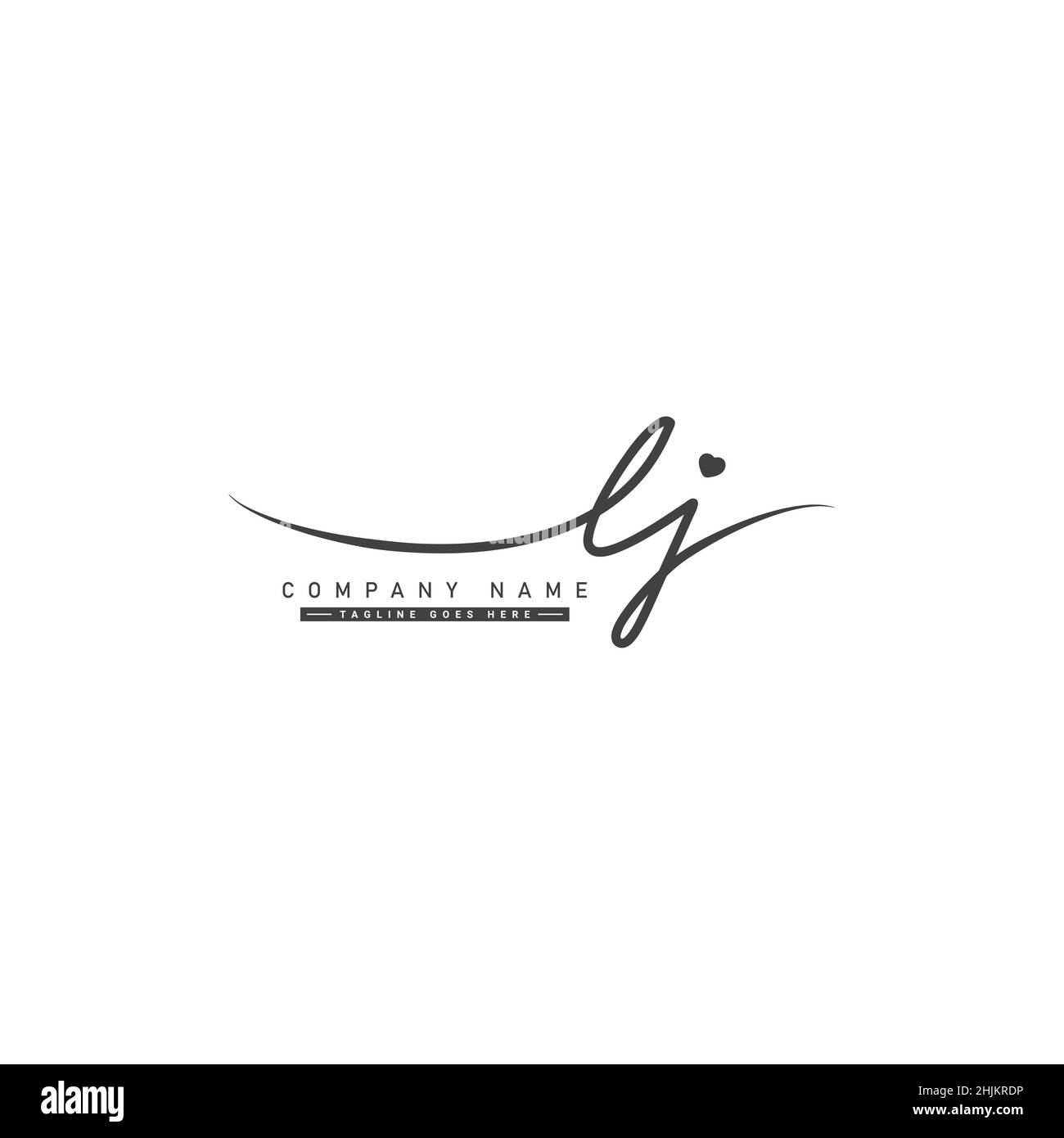 Anfangsbuchstabe LJ Logo - handgeschriebenes Signaturlogo - Minimales Vektorlogo für Initialen im Handschriftstil Stock Vektor