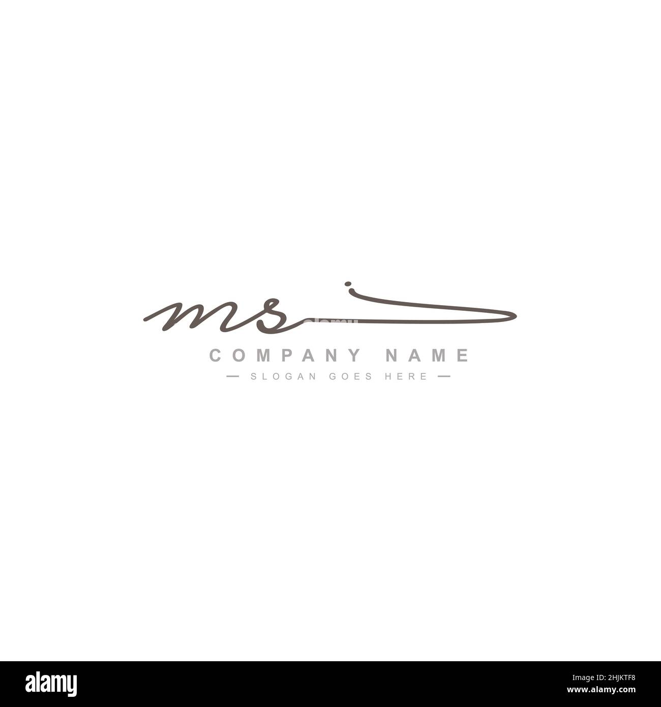 Anfangsbuchstabe MS-Logo - handgeschriebenes Signaturlogo - Minimales Vektorlogo für Initialen im Handschriftstil Stock Vektor