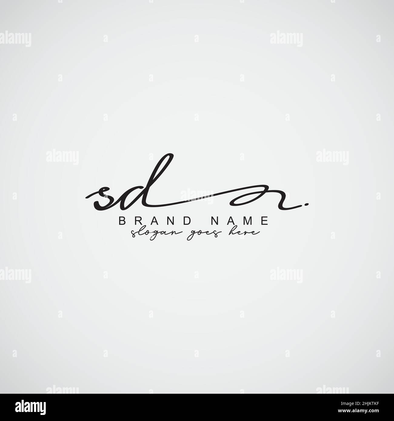 Anfangsbuchstabe SD-Logo - handgeschriebenes Logo im Signaturstil - Minimales Vektorlogo für Initialen im Handschriftstil Stock Vektor