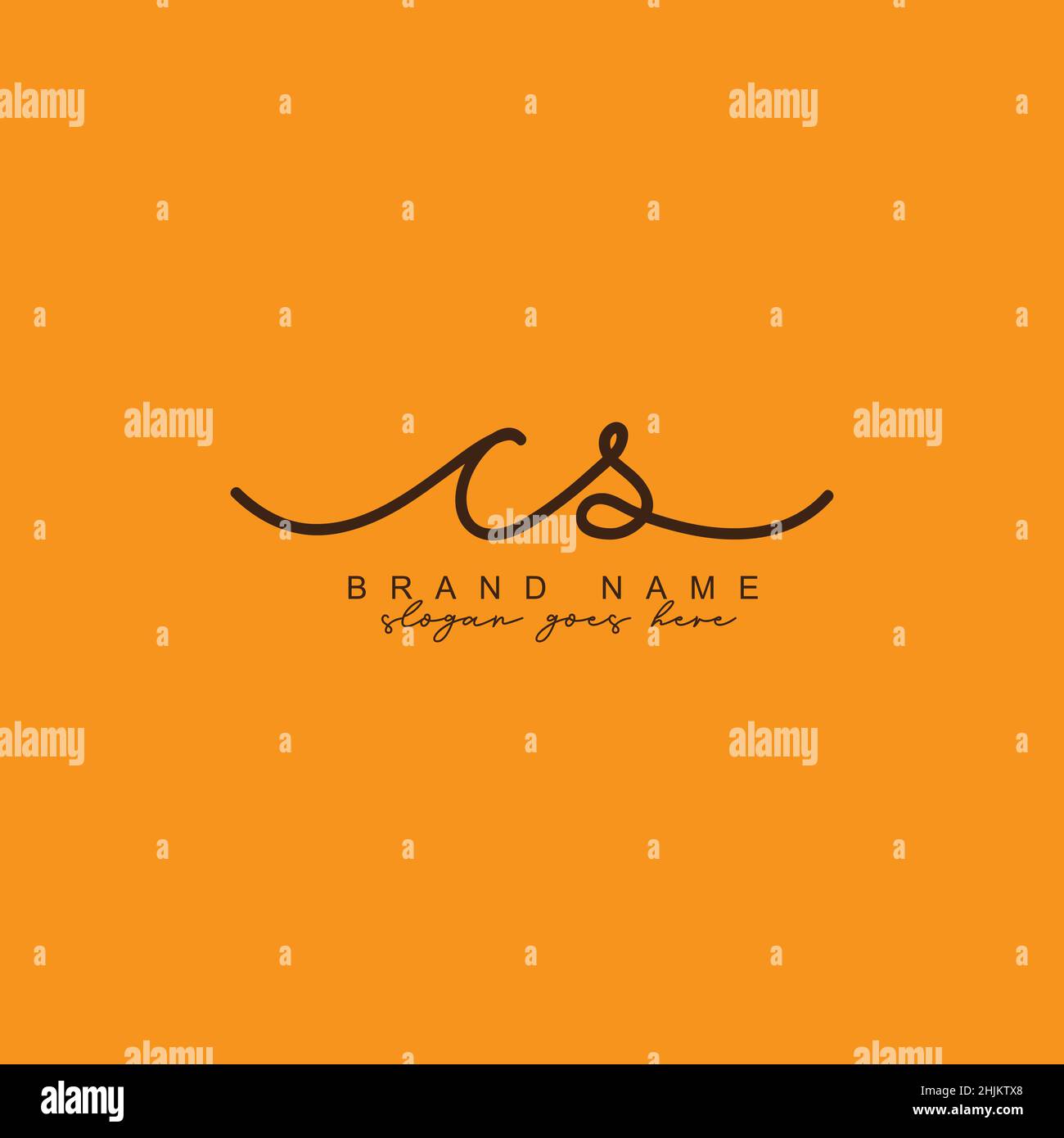 Anfangsbuchstabe CS-Logo - handgeschriebenes Signaturlogo - Minimales Vektorlogo für Initialen im Handschriftstil Stock Vektor