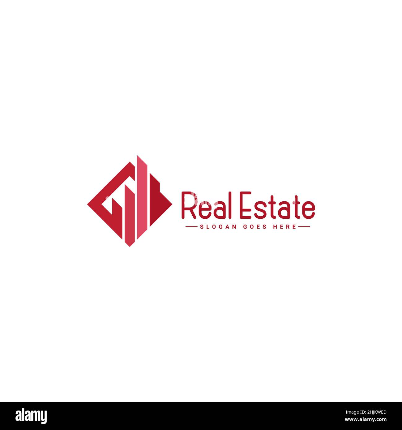 Real Estate Business Logo - Minimal Vector Logo Template für Immobilien-Geschäft Stock Vektor
