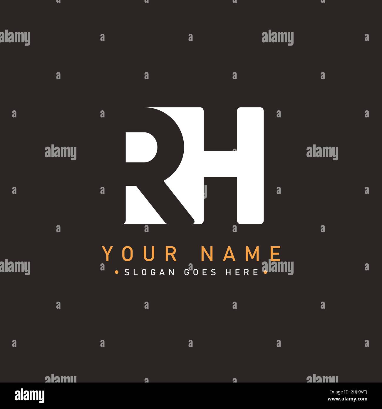 Anfangsbuchstabe RH-Logo - einfaches Geschäftslogo für Alphabet R und H - Monogramm-Vektor-Logovorlage für Firmennamen-Initialen Stock Vektor