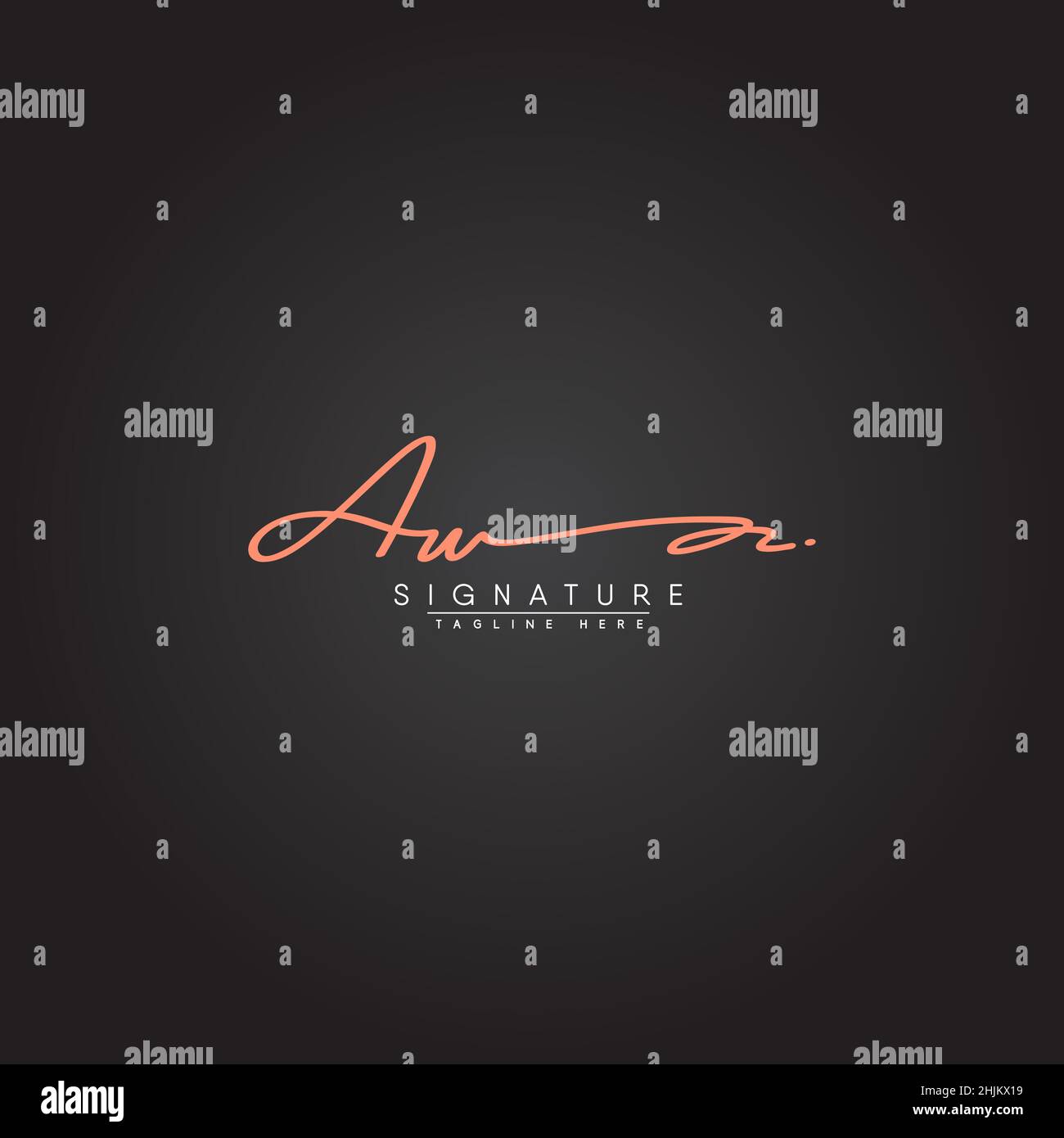 Anfangsbuchstabe AW-Logo - handgeschriebenes Signaturlogo - Minimales Vektorlogo für Initialen im Handschriftstil Stock Vektor